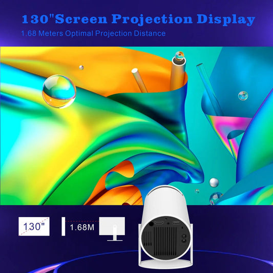 HY300 Pro Smart Mini Projector – Android, 4K Support, Auto Focus, Portable Home Theater